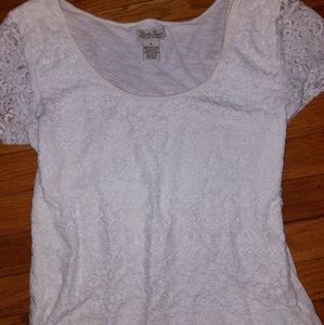 Lucky brand white lace tee